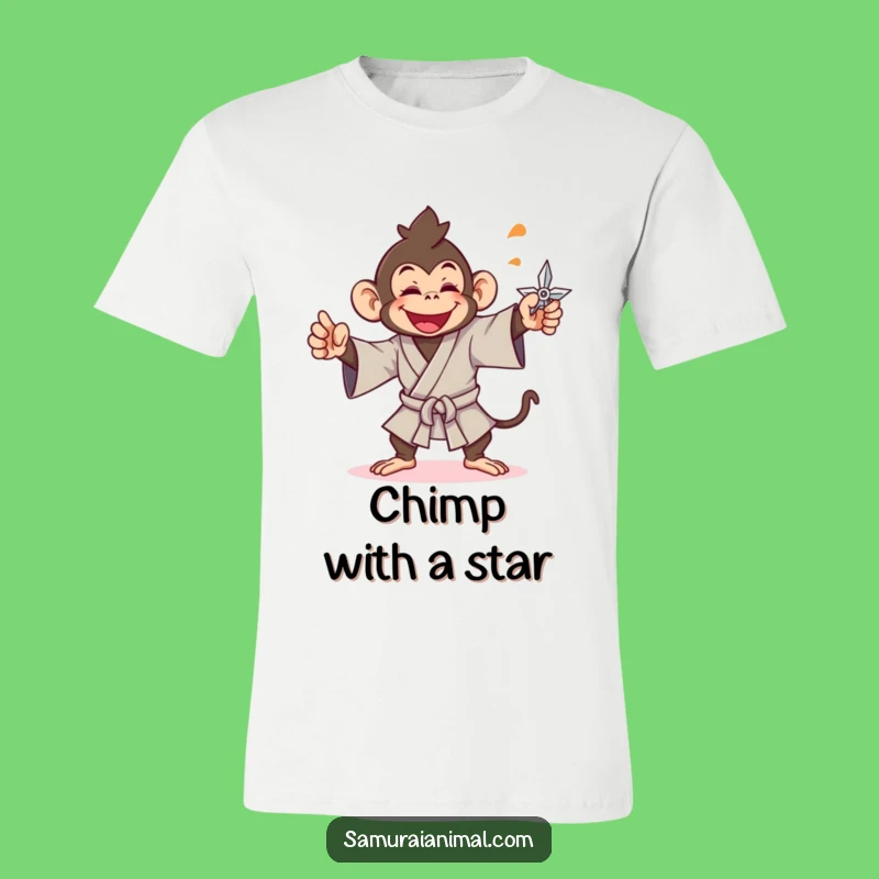 Funny Monkey Ninja T-Shirt: Playful Warrior Action Tee