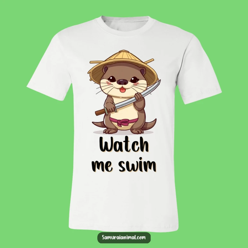 Funny Otter Katana T-Shirt - Brave Warrior Animal Tee, Hilarious Gift