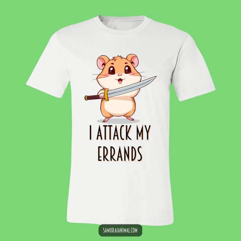 Funny Hamster T-Shirt: Spinning Sword Attack - Hilarious Pet Lover Gift!