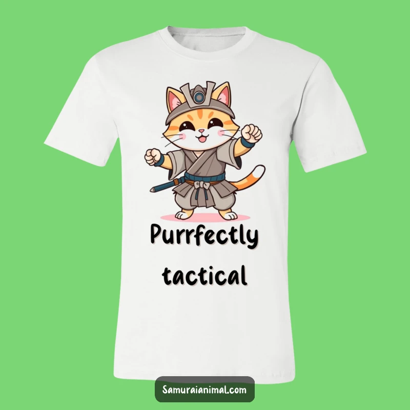 Funny Cat Samurai T-Shirt: Fierce Feline Warrior Tee, Ideal Gag Gift