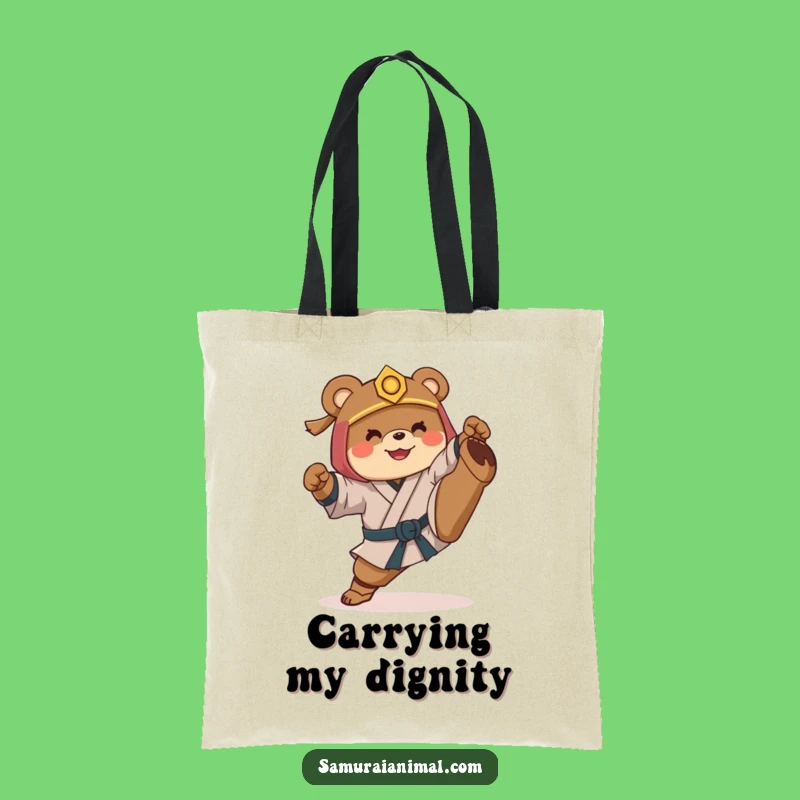 Funny Samurai Bear Tote Bag: Carry Your Laughs with This Hilarious Accessory