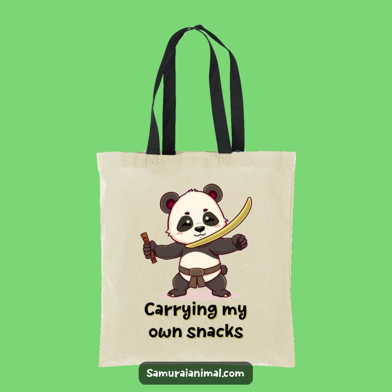 Funny Panda Warrior Tote Bag: Bamboo Sword Style for Your Daily Haul