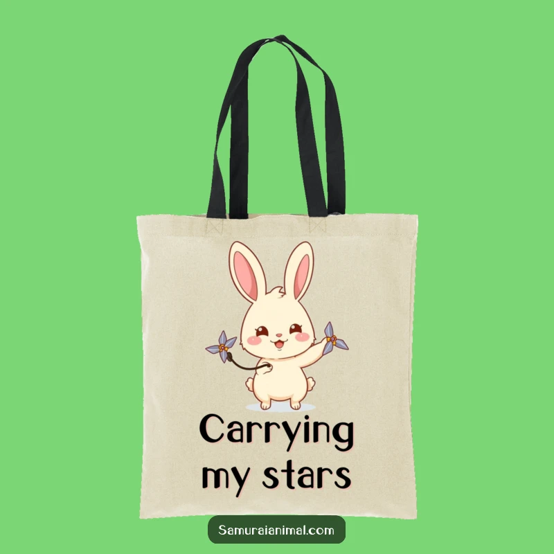 Funny Rabbit Shuriken Tote Bag Carry Your Essentials with Cute Ninja Style