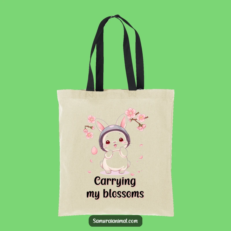 Funny Bunny Petal Parry Tote Bag: Fluffy Warrior Carry-All, Cute Gift