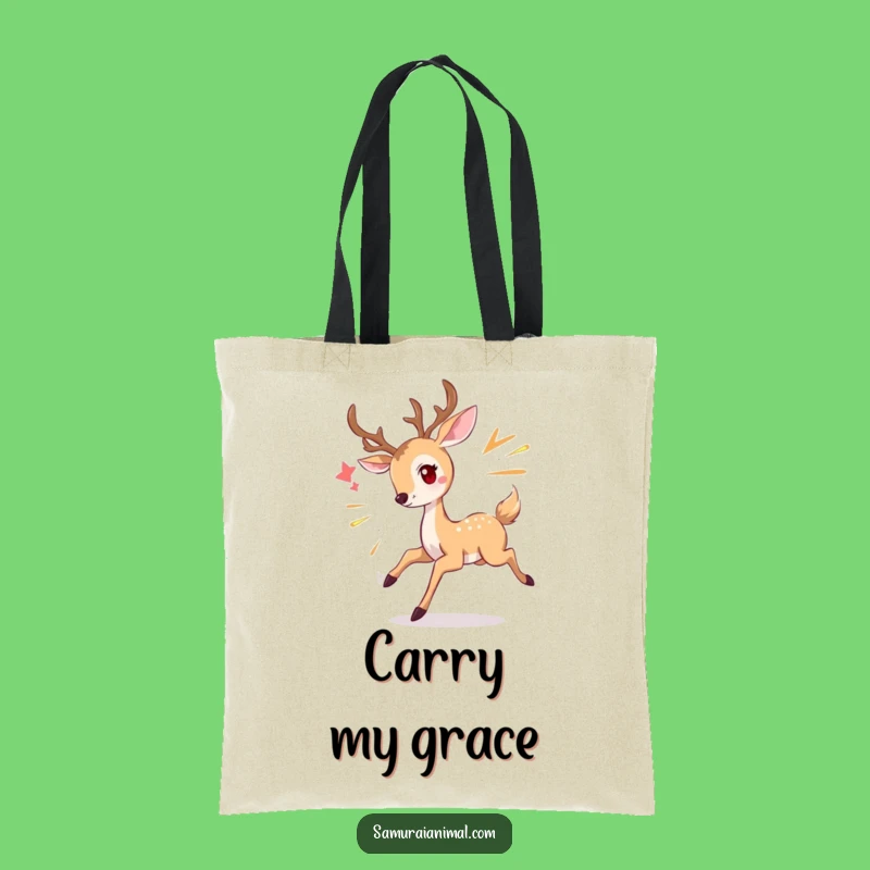 Funny Deer Tote Bag: Carry Gracefully - Whimsical Animal Design Gift!