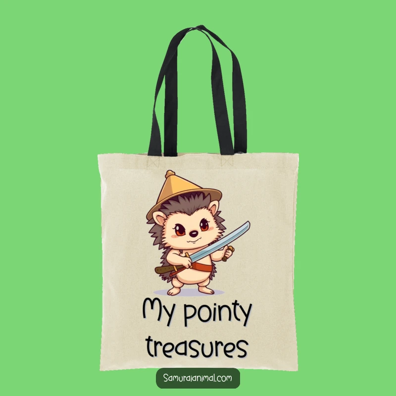 Funny Hedgehog Sword Tote Bag: Charming Carryall for Heroes
