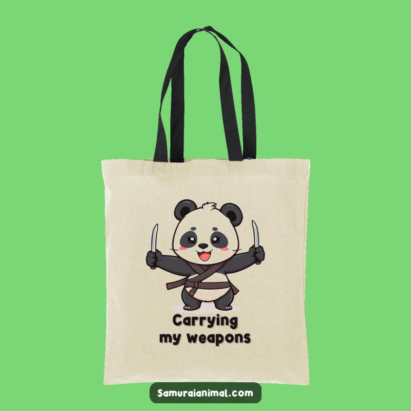 Funny Panda Juggler Tote Bag: Cheerful Swordsman Carry-All, Handy Gift