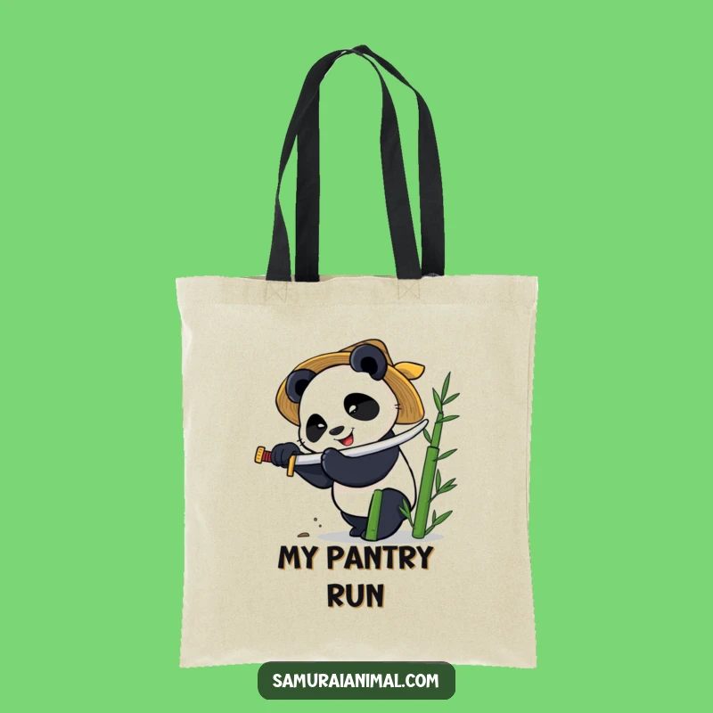 Funny Panda Katana Tote Bag - Hilarious Bamboo Chopping Accessory Gift