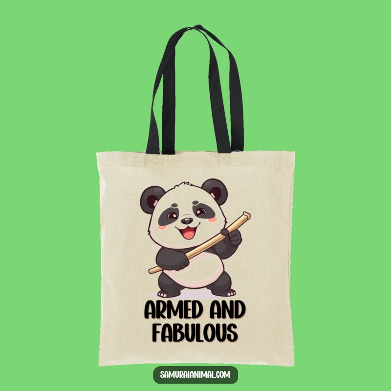 Funny Panda Toothpick Sword Tote Bag - Carry Your Fierce Spirit with Comical Style Gift