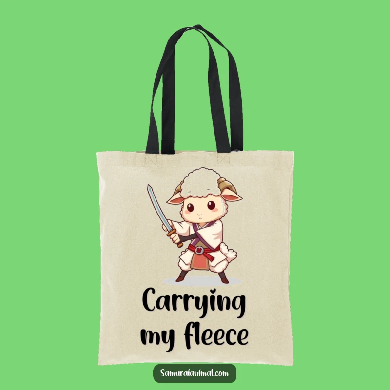 Funny Sheep Sword Flourish Tote Bag - Carry Your Essentials with Flair!