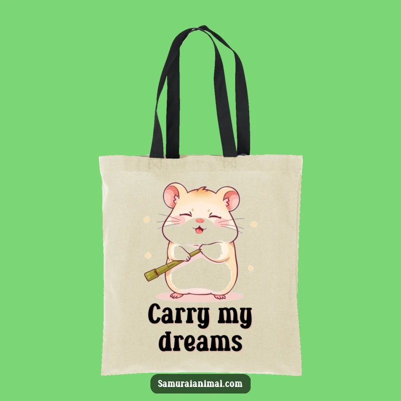 Funny Sleepy Hamster Kung Fu Tote Bag - Humorous Martial Arts Carry-All Gift