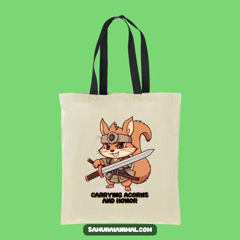 Funny Squirrel Samurai Tote Bag: Carry Your Fierce Spirit
